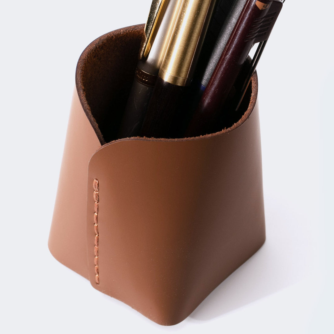 Leather Pen Holder Pot
