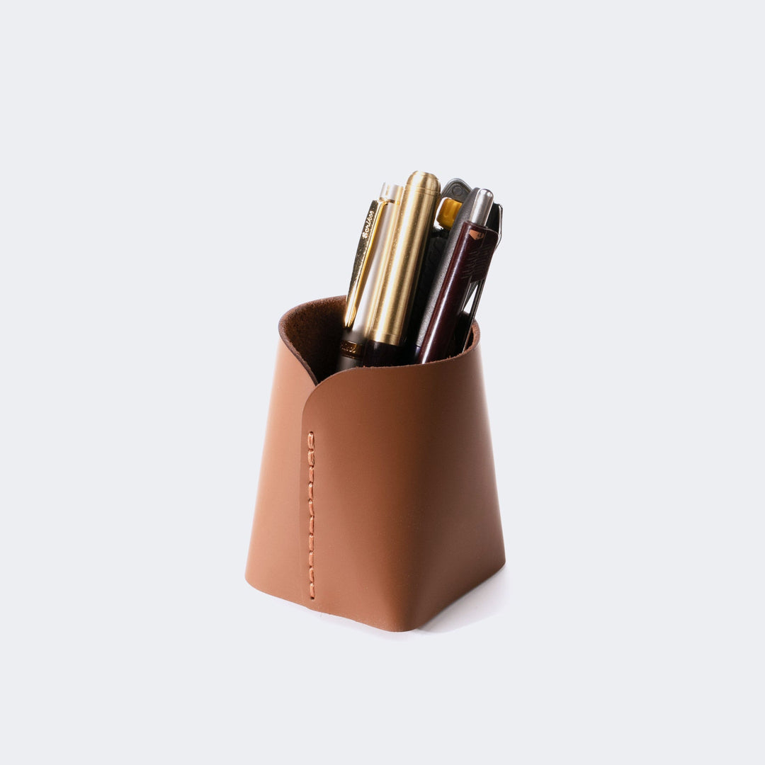 Leather Pen Holder Pot