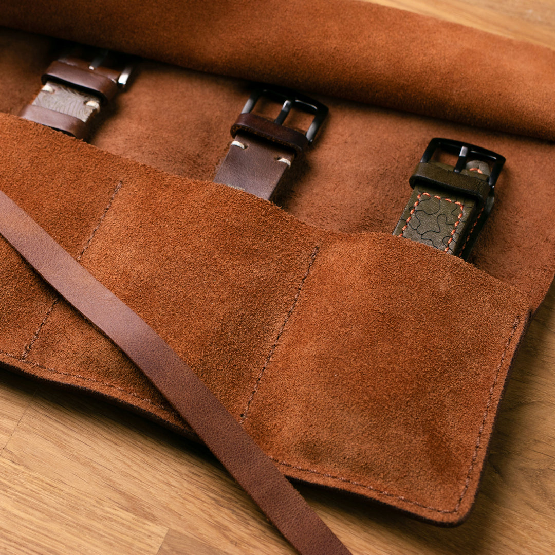 Leather Travel Watch Roll