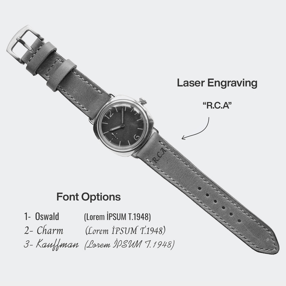 Custom Made Leather Watch Strap - Forest Green