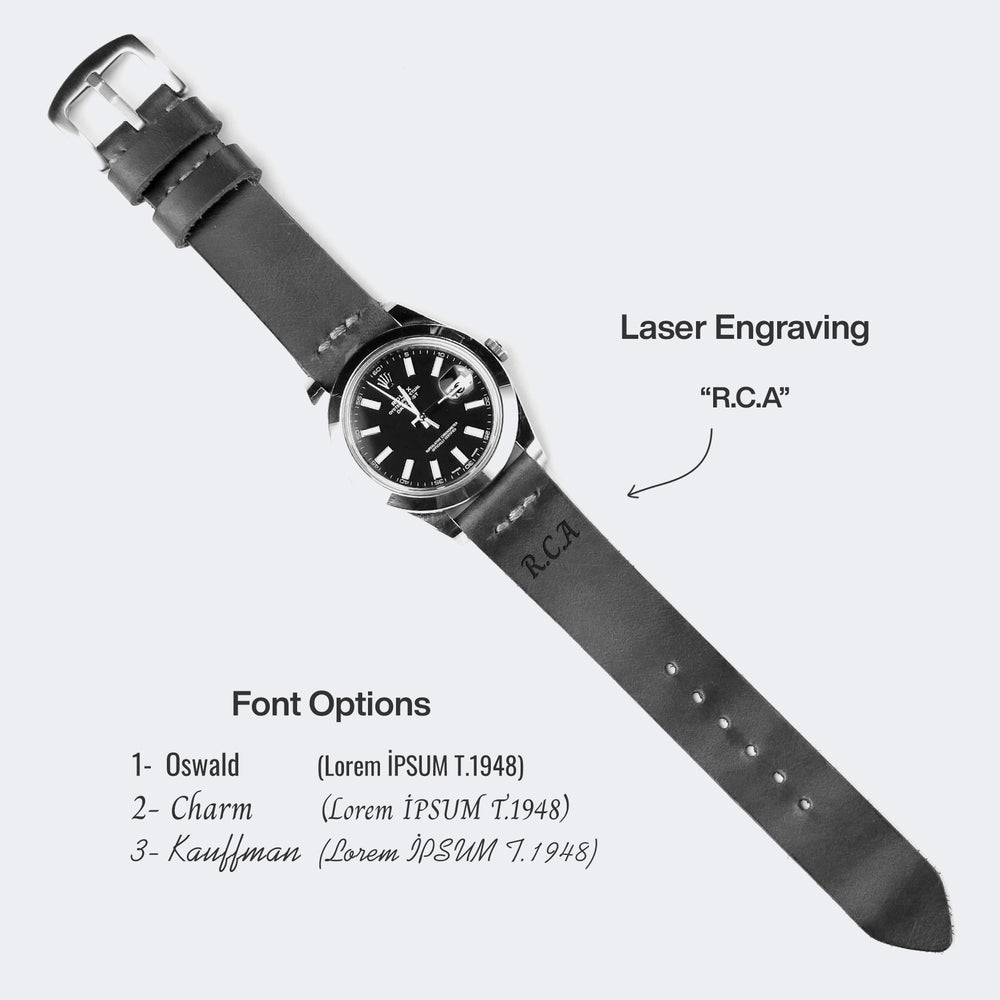 Leather Watch Strap - Blue Coral