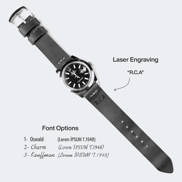 Leather Watch Strap - Blue Coral