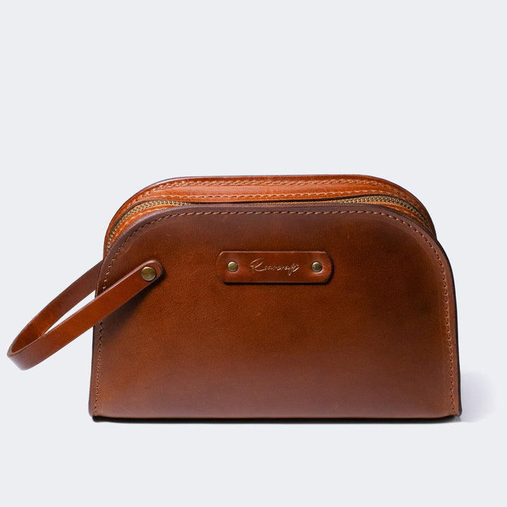 Leather Clutch - Mens Daily Handbag Brown