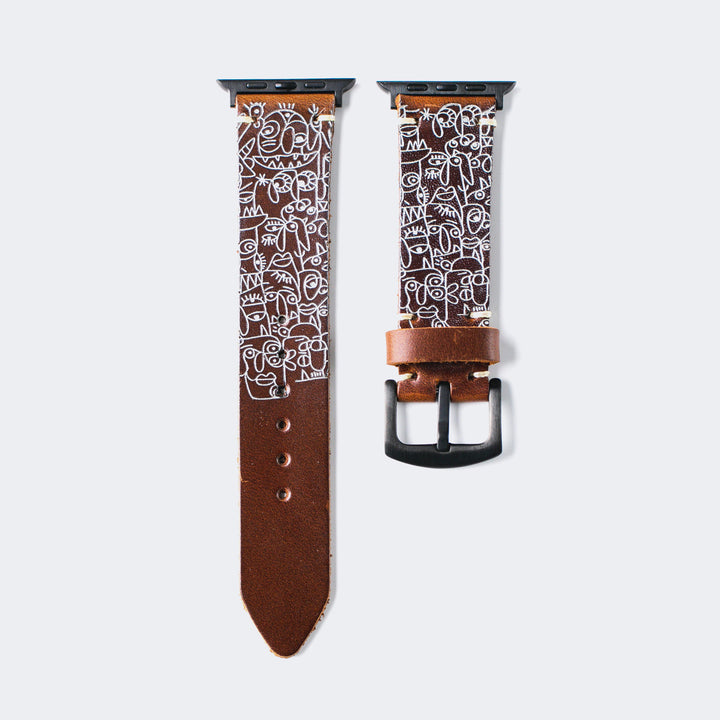 Faces - Apple Watch Leather Band - Antique Brown Default Title 