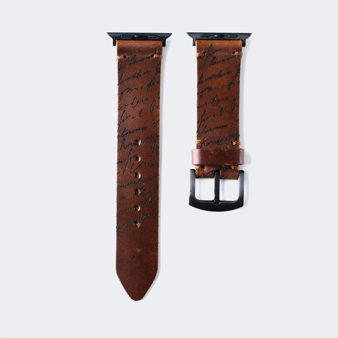 Scritto Black - Apple Watch Leather Band - Antique Brown Default Title #MWS Options 1