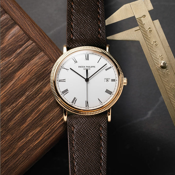 Custom Made Leather Watch Strap - Bitter Saffiano