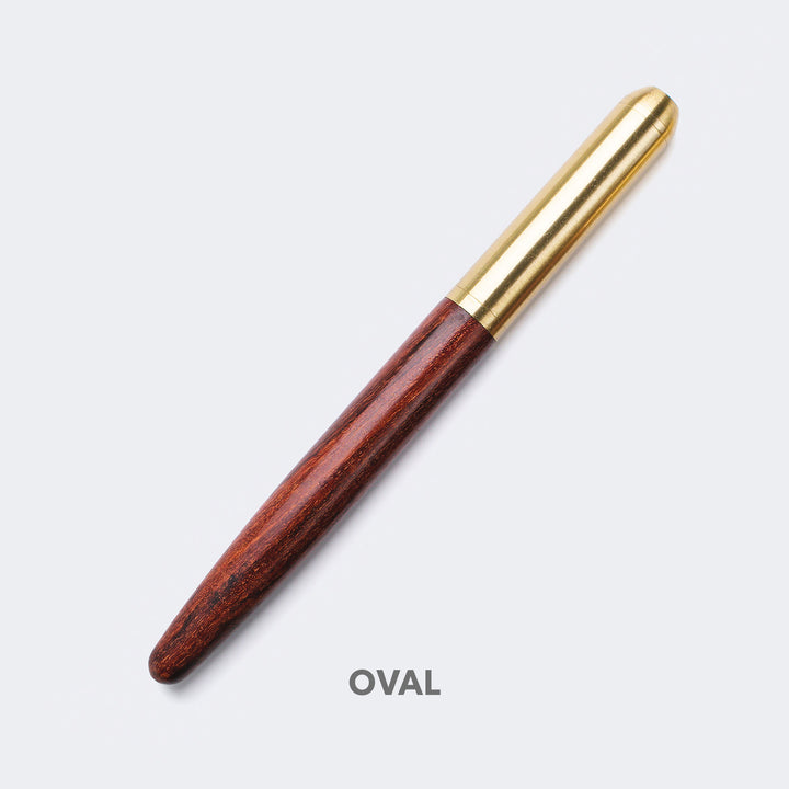 Wood &amp; Brass Gel Pen Oval