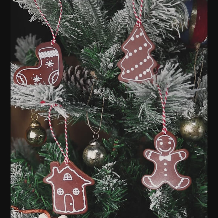Christmas Tree Leather Ornaments - Set of 5