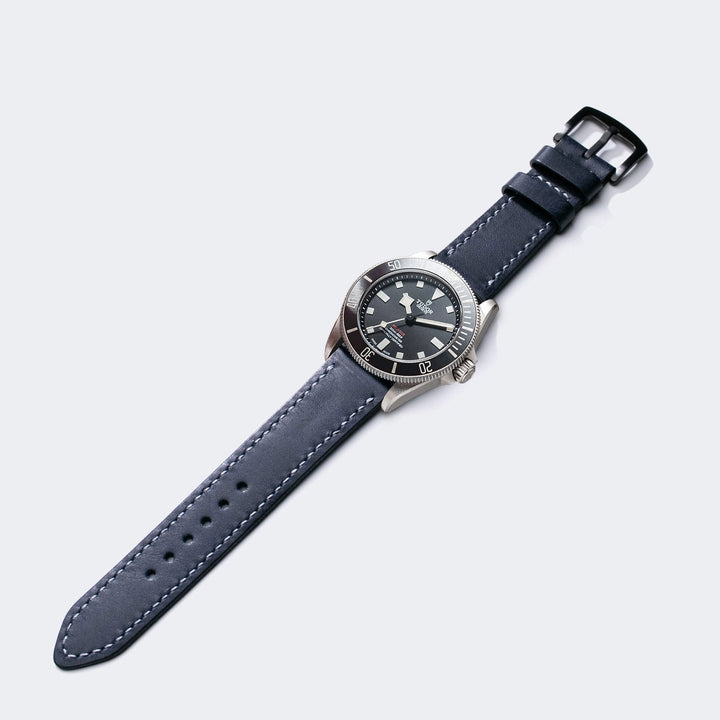 Custom Made Leather Watch Strap - Space Blue Pueblo