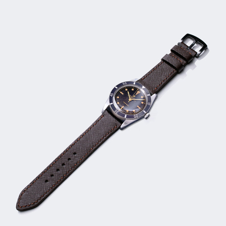 Custom Made Leather Watch Strap - Bitter Saffiano