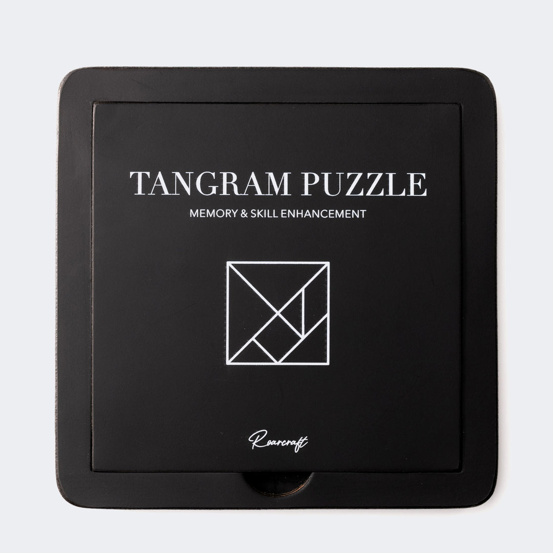 Leather Tangram Puzzle Set Black