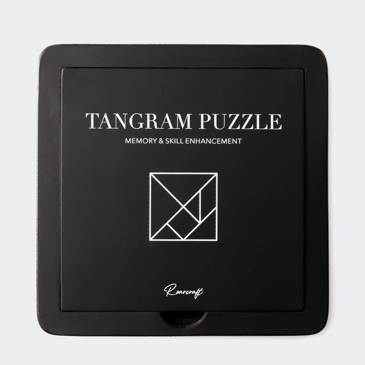 Leather Tangram Puzzle Set Black