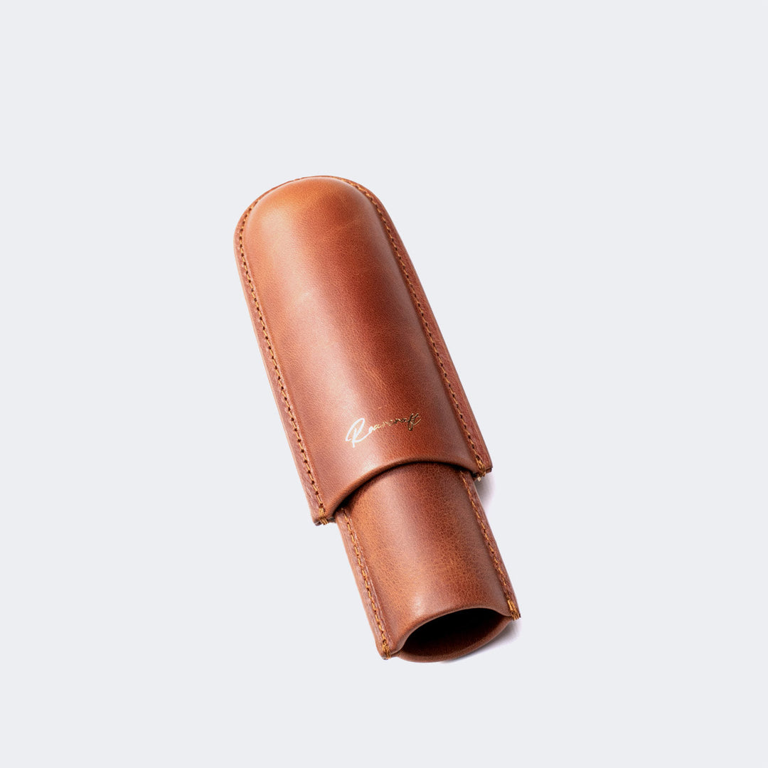 Leather Cigar Case for 1 - Tobacco
