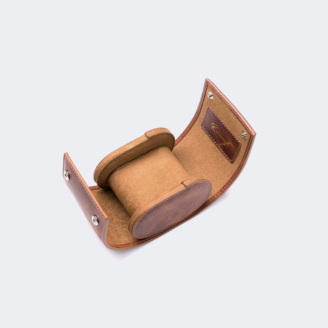 Watch Case - 1 Watch Tobacco Leather Roll