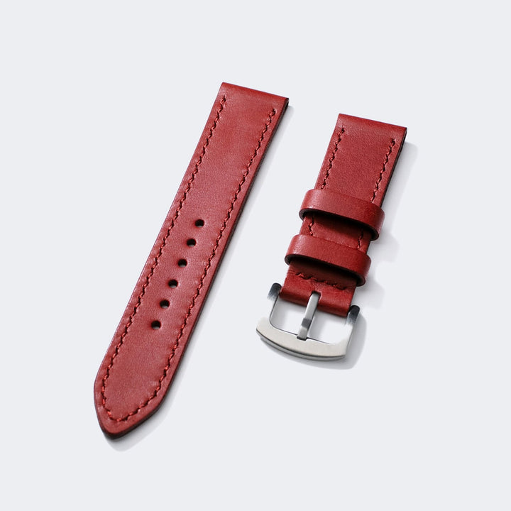 Custom Made Leather Watch Strap - Coral Red Pueblo