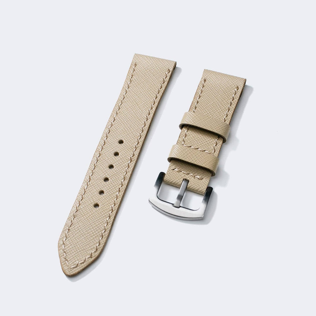 Custom Made Leather Watch Strap - Vanilla Saffiano