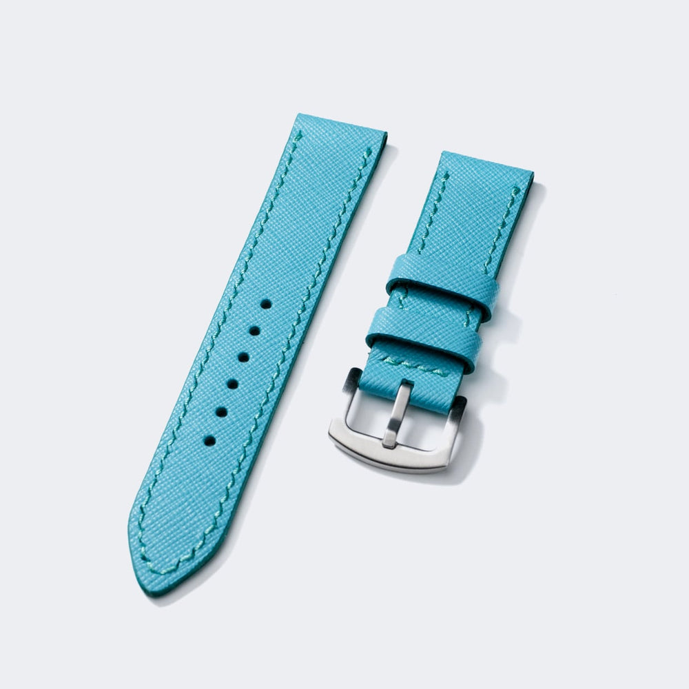 Custom Made Leather Watch Strap - Olympic Blue Saffiano