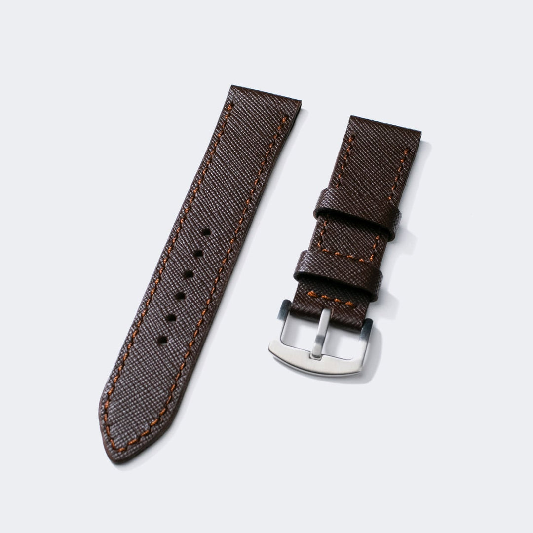 Custom Made Leather Watch Strap - Bitter Saffiano