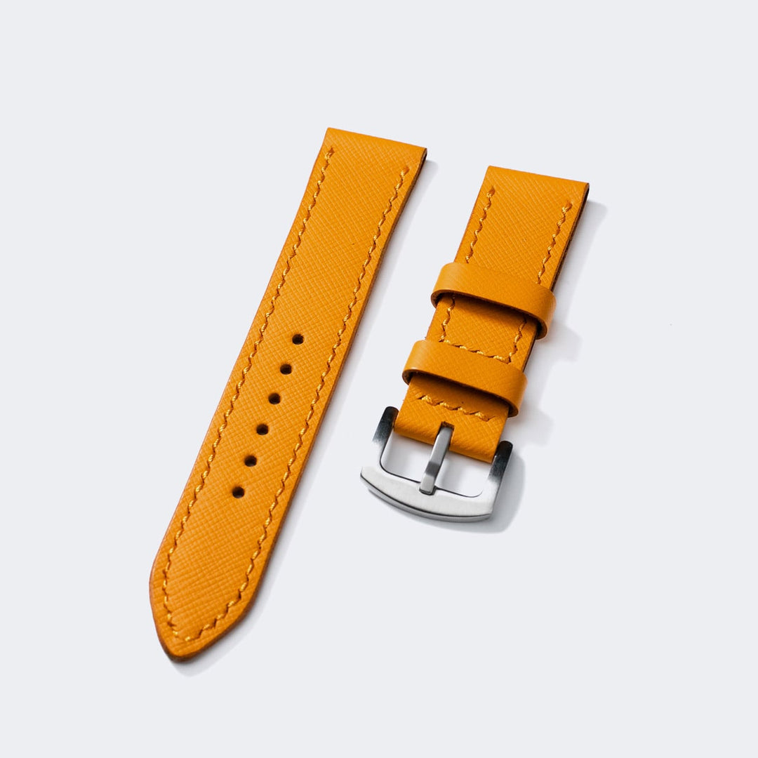 Custom Made Leather Watch Strap - Amber Saffiano