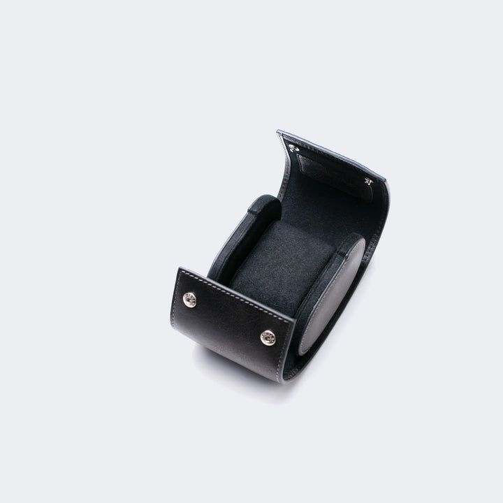 Watch Case - 1 Watch Coal Leather Roll