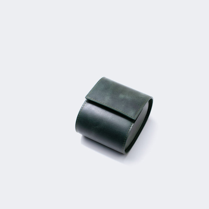 Watch Case - 1 Watch Emerald Leather Roll