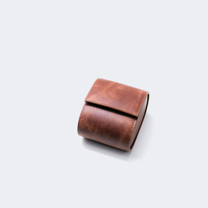 Watch Case - 1 Watch Tobacco Leather Roll