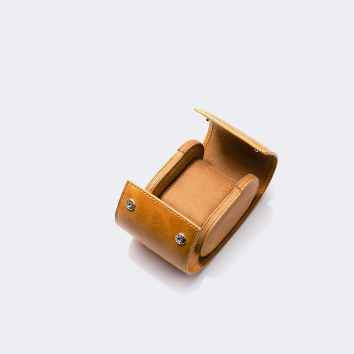 Watch Case - 1 Watch Mustard Leather Roll