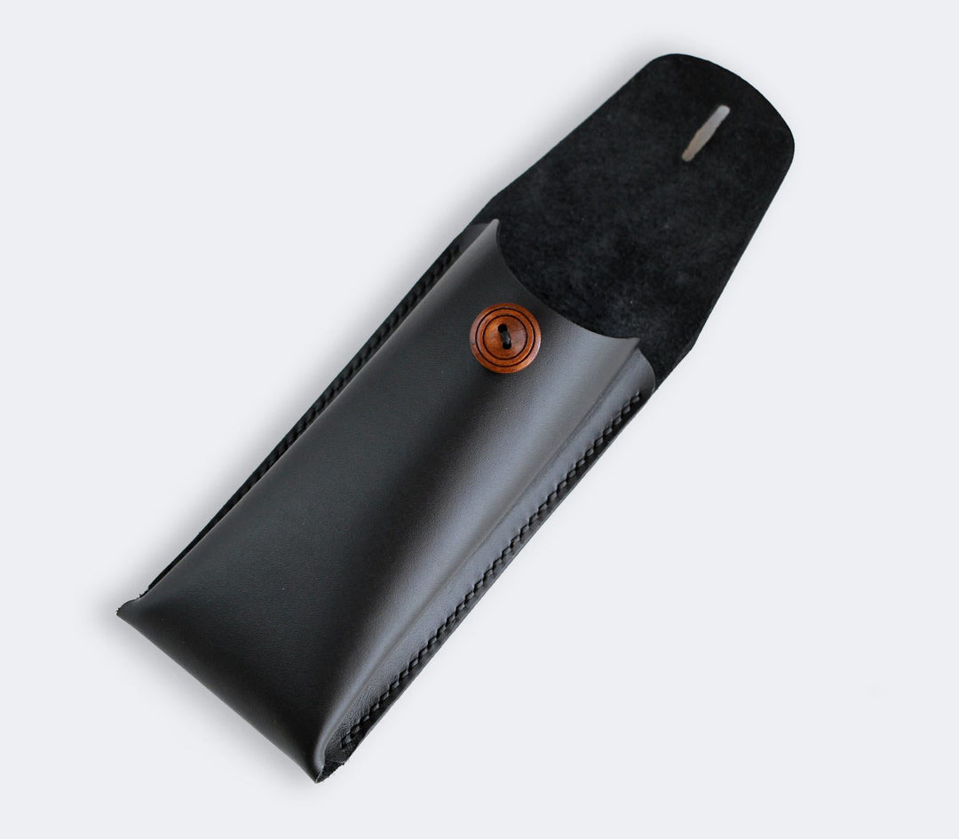 Leather Watch Pouch Black 