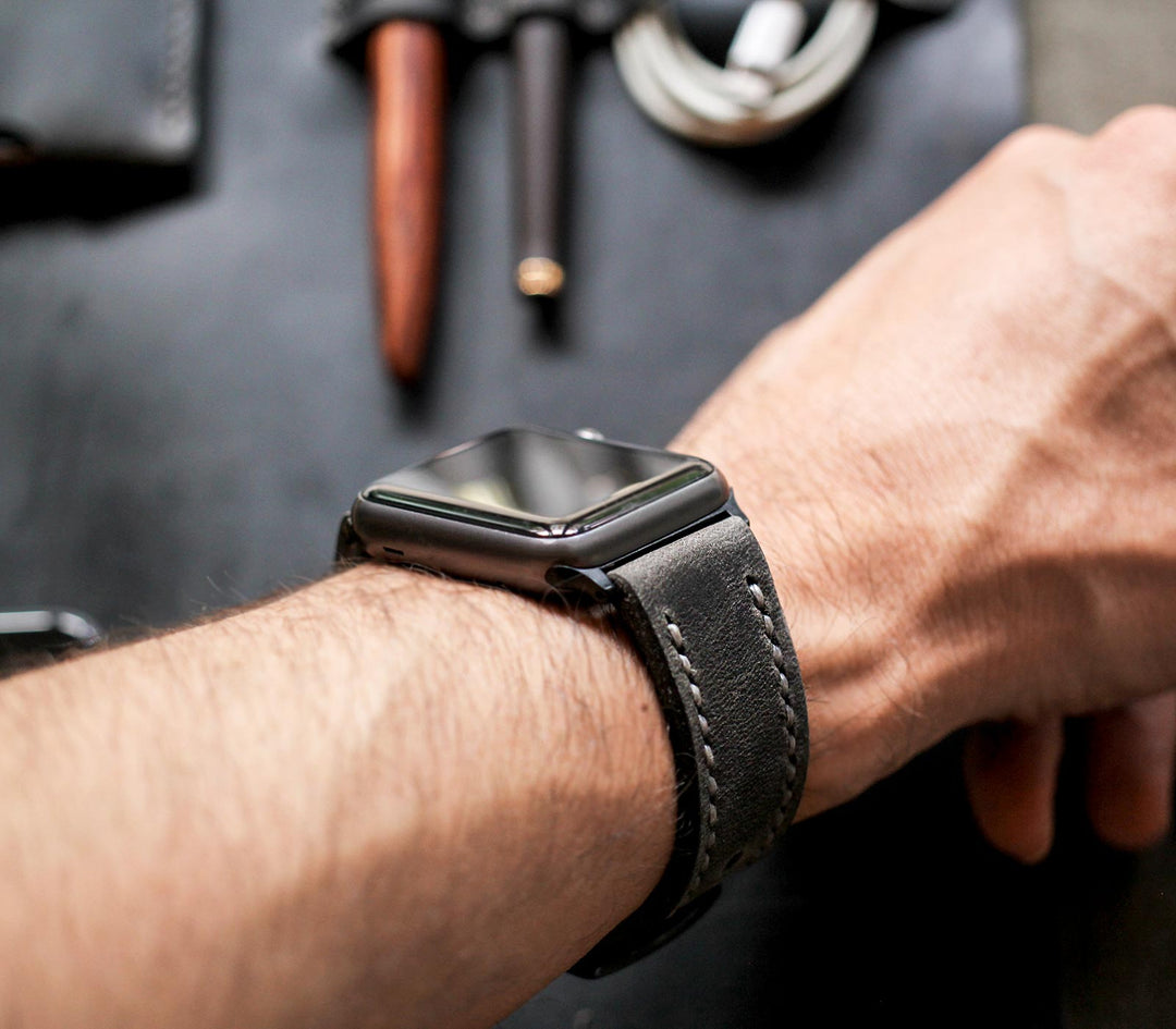 Custom Made Apple Watch Strap - Antique Gray