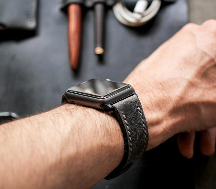 Custom Made Apple Watch Strap - Antique Gray