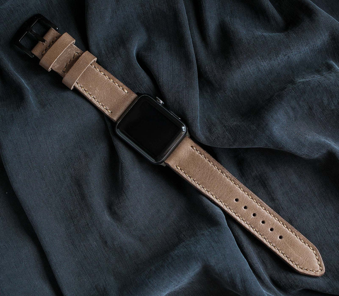 Custom Made Apple Watch Strap - Dark Beige