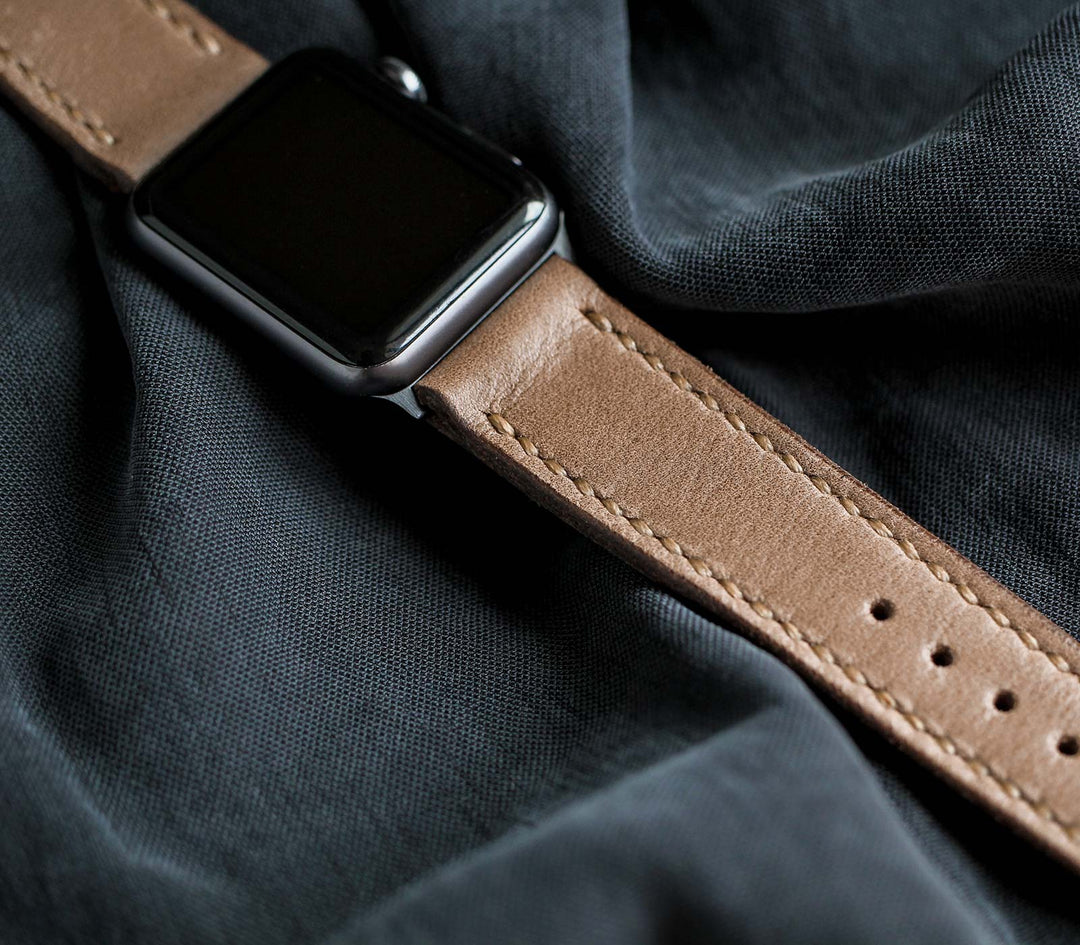 Custom Made Apple Watch Strap - Dark Beige