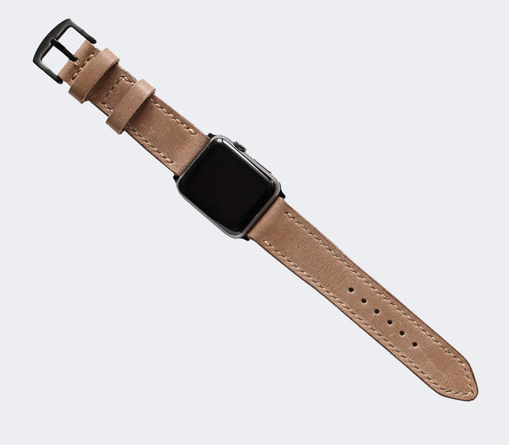 Custom Made Apple Watch Strap - Dark Beige