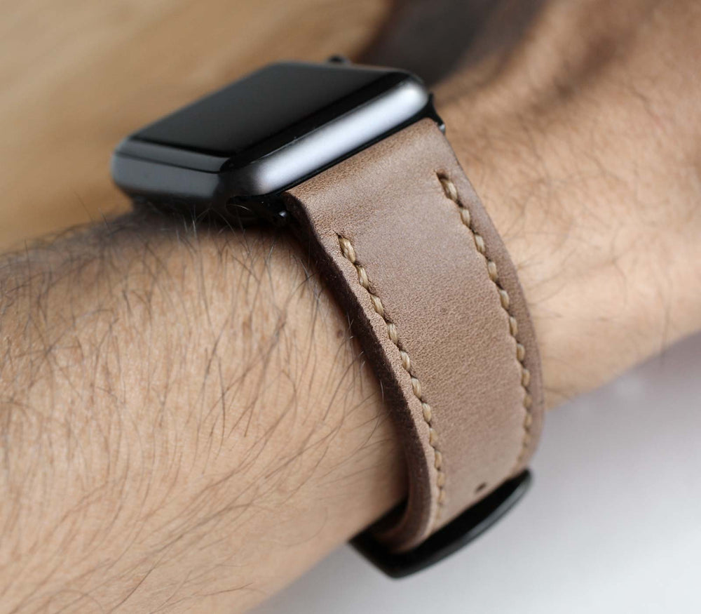 Custom Made Apple Watch Strap - Dark Beige