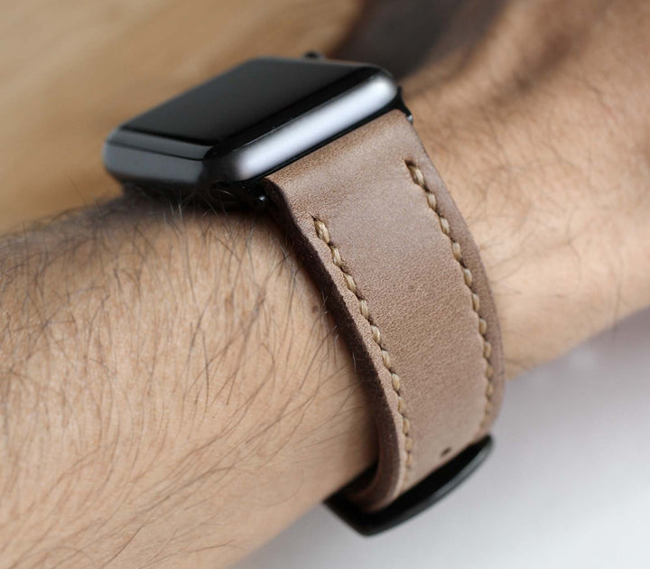 Custom Made Apple Watch Strap - Dark Beige