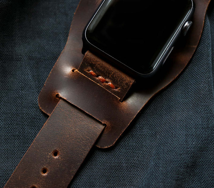 Apple Watch Minimal Bund Strap - Antique Brown