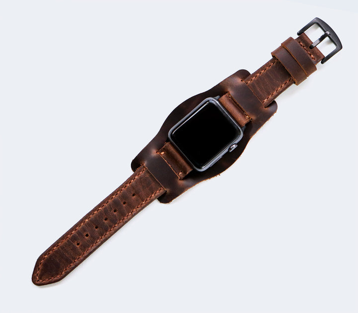 Custom Made Apple Watch Bund Strap - Antique Brown