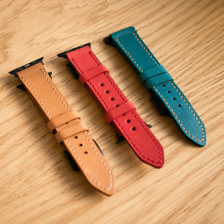 VegTan Leather Apple Watch Strap - Carmine