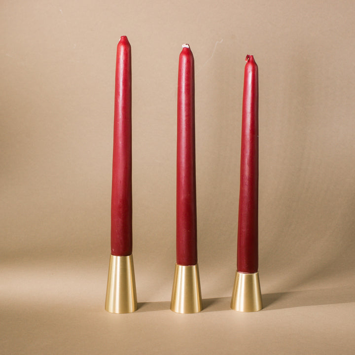 Brass Conical Candlestick - Set of 3