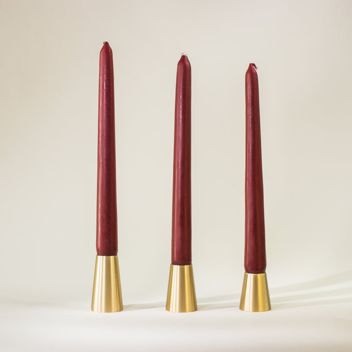 Brass Conical Candlestick - Set of 3 Default Title 