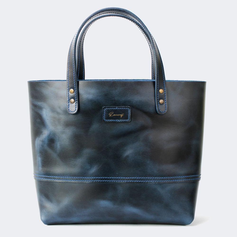 Leather Tote Bag Indigo Blue