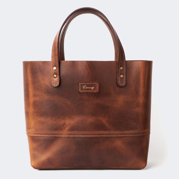 Leather Tote Bag Brown 