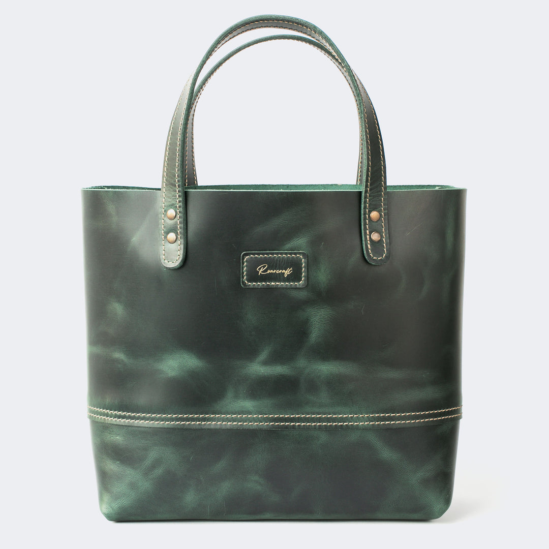 Leather Tote Bag Green