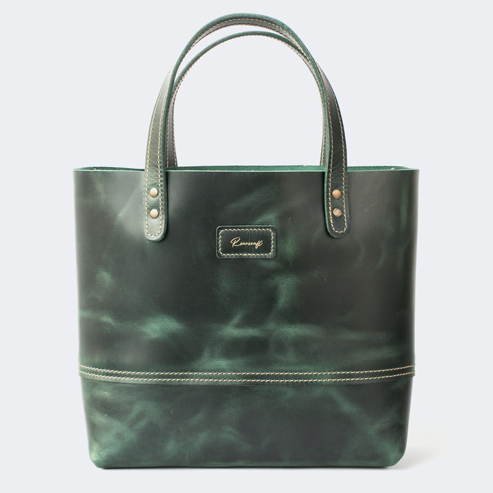 Leather Tote Bag Green