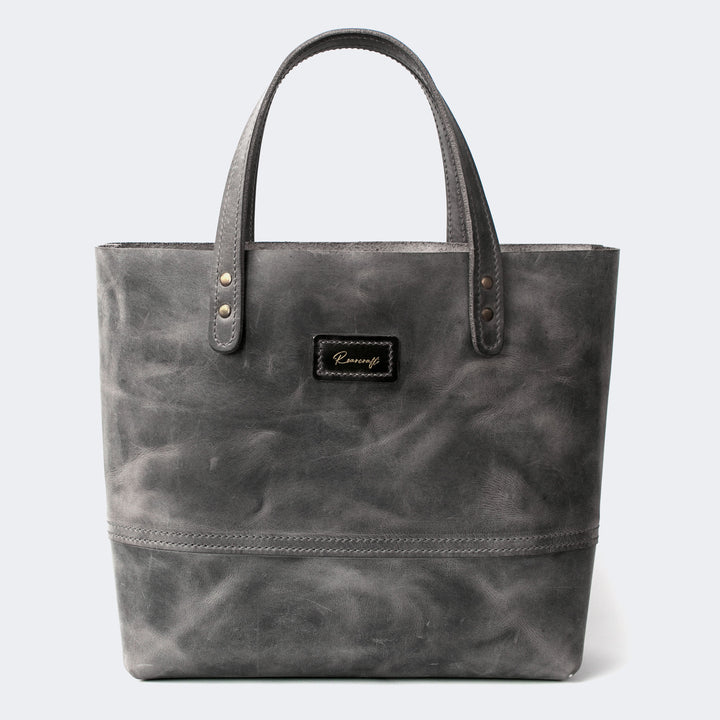 Leather Tote Bag Gray