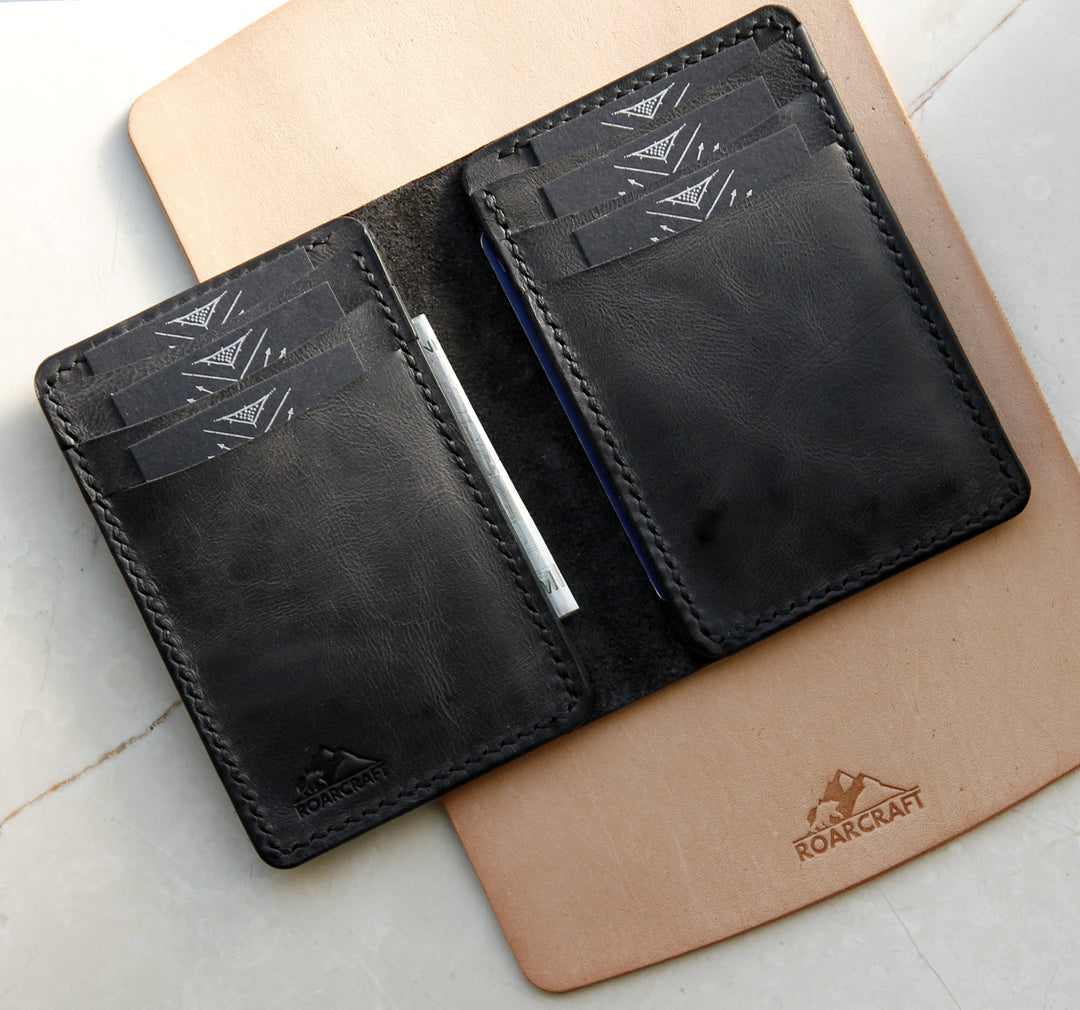 Vertical Bifold Leather Wallet - Laodikya