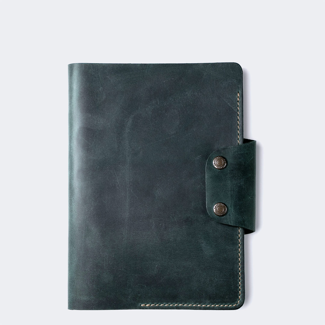 Hemingway A5 Notebook Organizer Leather Case Green