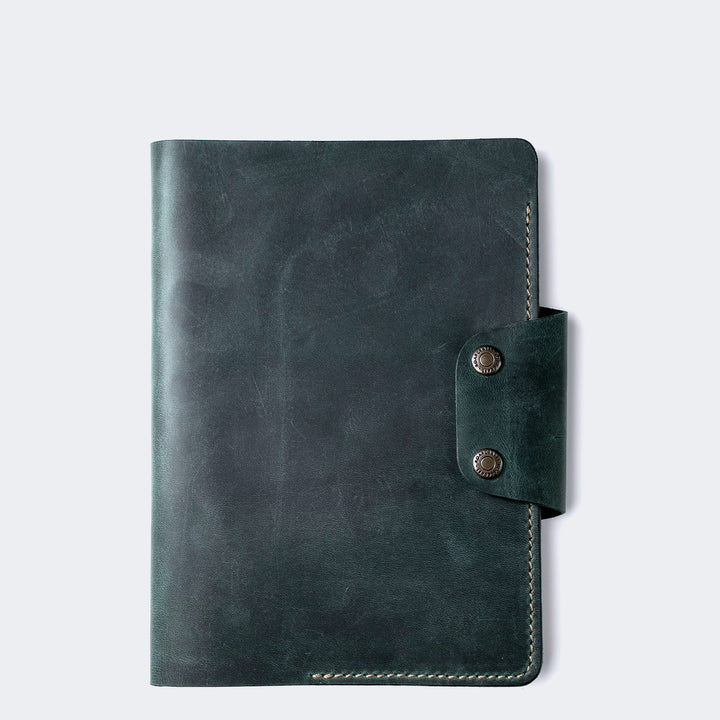Hemingway A5 Notebook Organizer Leather Case Green