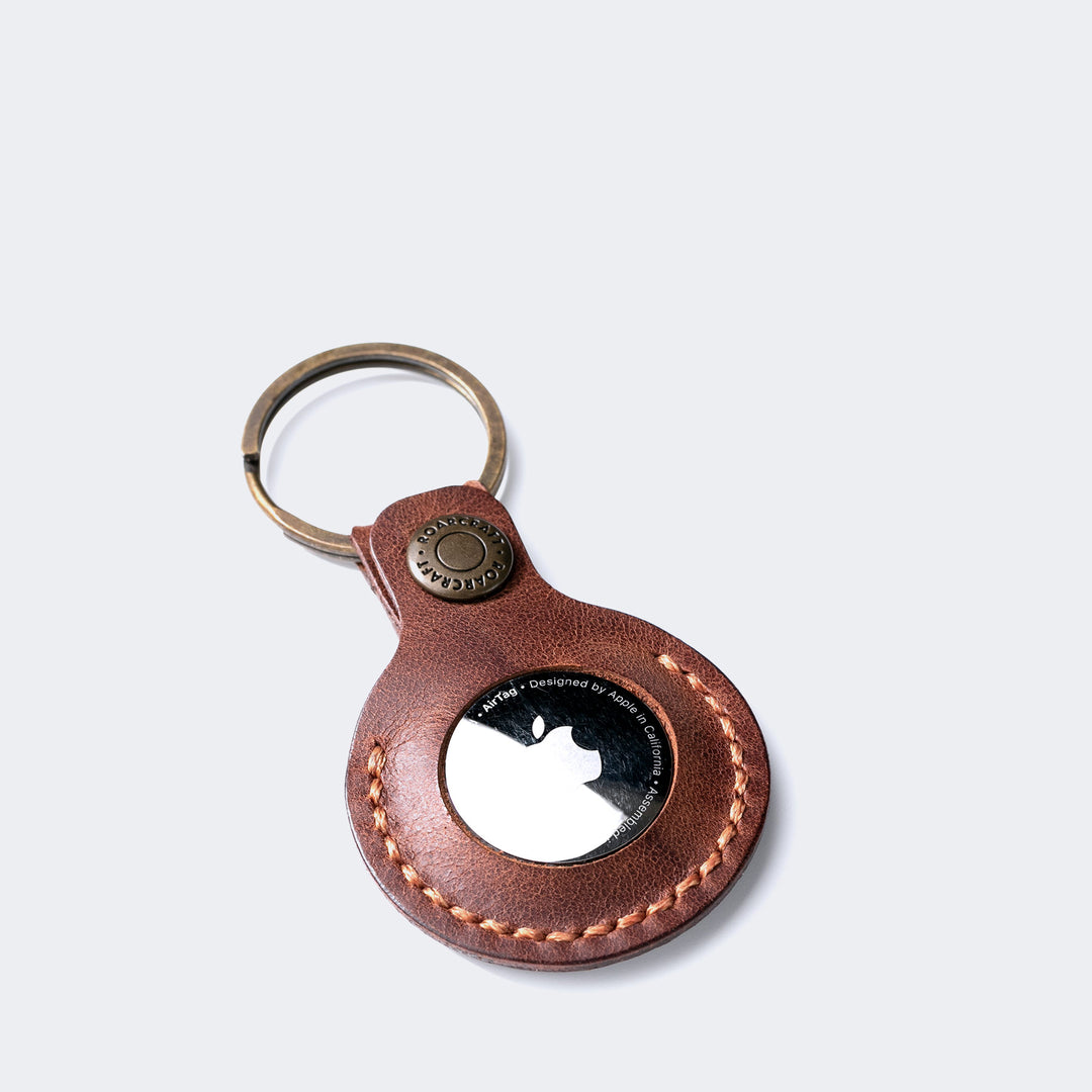 Leather Airtag Case - Key Ring Tobacco #MWS Options 1