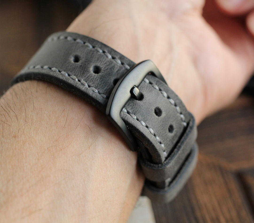 Custom Made Apple Watch Strap - Antique Gray